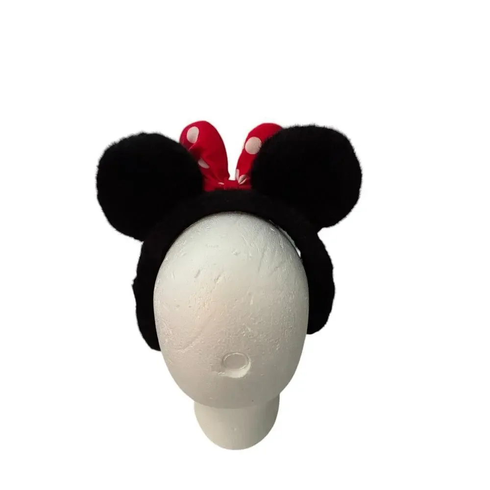 Disney Minnie Mouse Ears Headband with Red White Polka Dot Bow